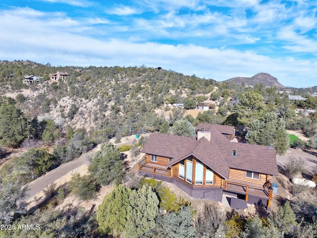 bird's eye view featuring a mountain view