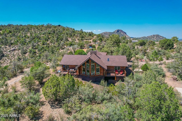 aerial view featuring a mountain view