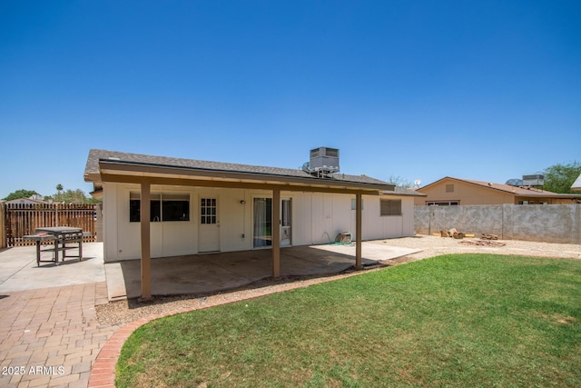 9825 N 44th Ave, Glendale, AZ 85302 - back of property with a fenced backyard, a patio, and a chimney