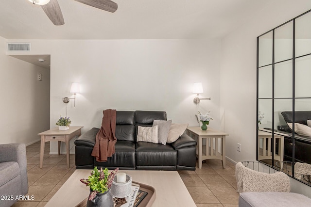9825 N 44th Ave, Glendale, AZ 85302 - tiled living area with a ceiling fan and baseboards