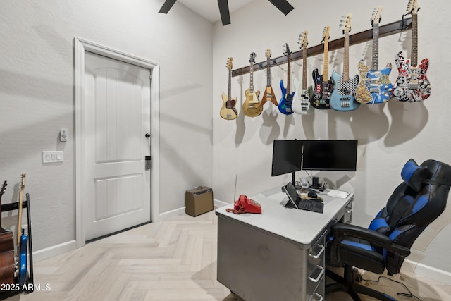 office area with baseboards