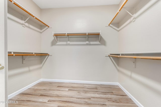 walk in closet featuring hardwood / wood-style flooring