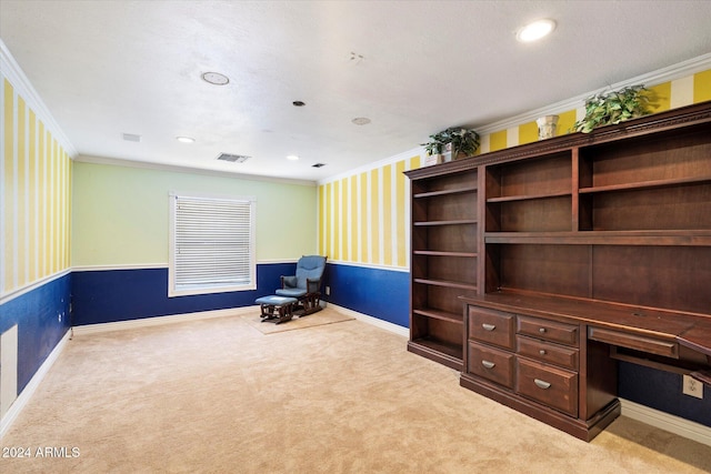 unfurnished room with carpet floors, a wainscoted wall, and visible vents