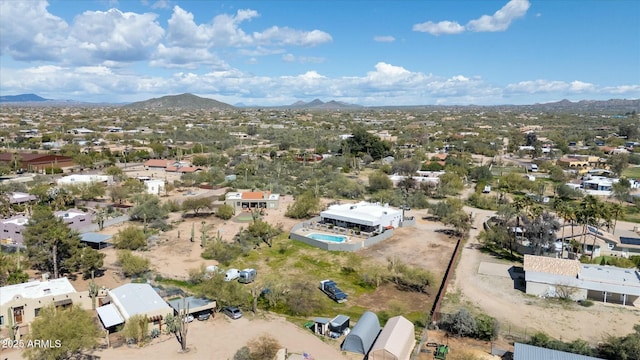 aerial view with a mountain view