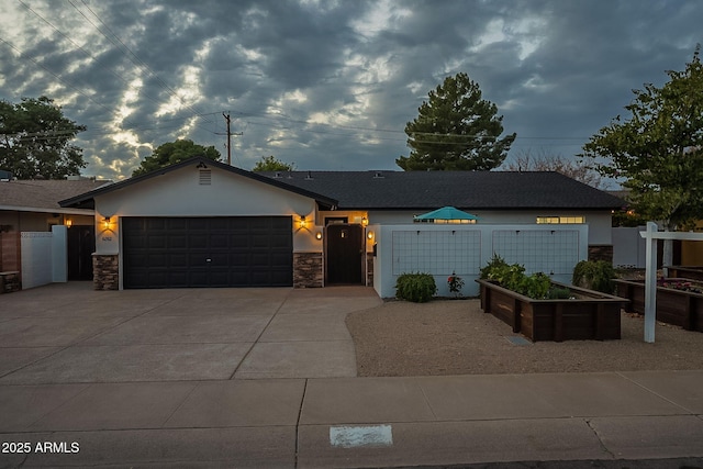 ranch-style house with a garage