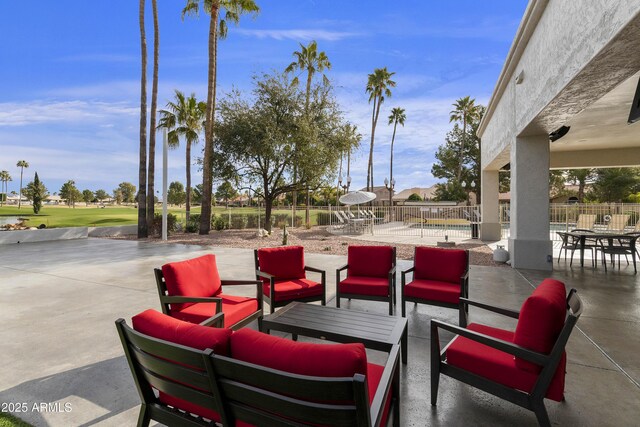 25042 S Hollygreen Dr, Sun Lakes, AZ 85248 - view of patio featuring fence and outdoor lounge area