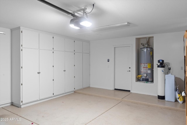 4976 S Sugarberry Ln, Gilbert, AZ 85298 - garage featuring water heater, a garage door opener, and baseboards