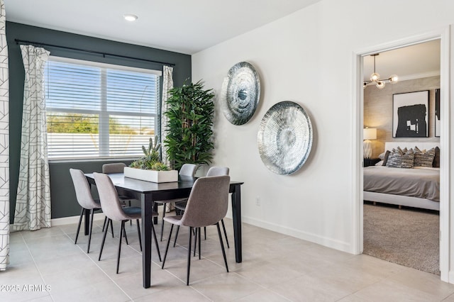1584 S 241st Ave, Buckeye, AZ 85326 - dining space featuring a chandelier and light tile patterned floors