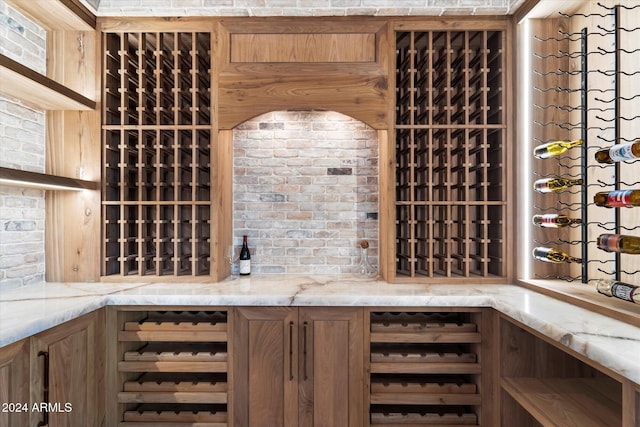 wine area with brick wall