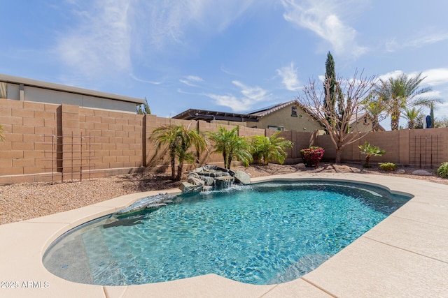 view of pool with a fenced in pool and a fenced backyard