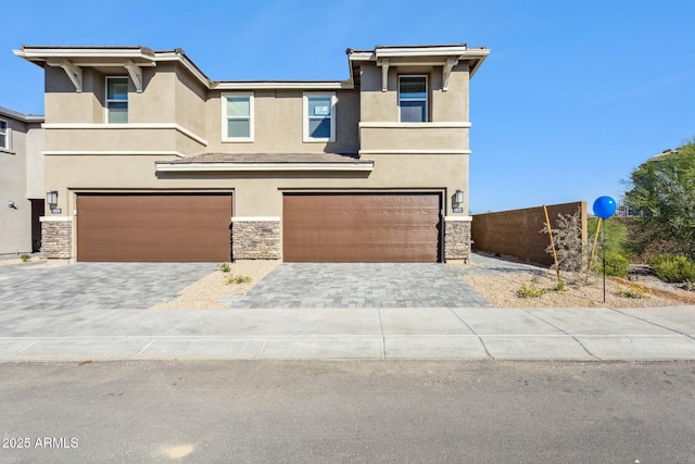 view of front of house with a garage