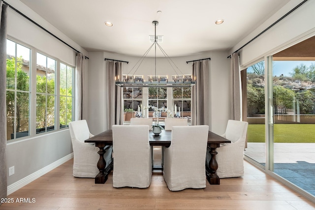 11070 E Bent Tree Dr, Scottsdale, AZ 85262 - dining area with a chandelier, wood finished floors, and recessed lighting