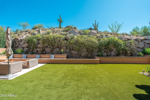 11070 E Bent Tree Dr, Scottsdale, AZ 85262 - view of green lawn featuring an outdoor living space