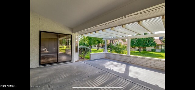 view of patio / terrace featuring a pergola