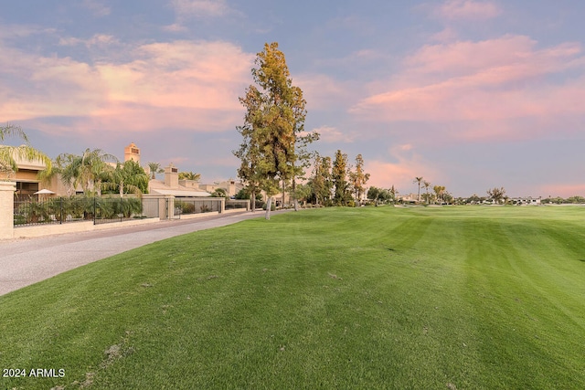 view of community with a lawn