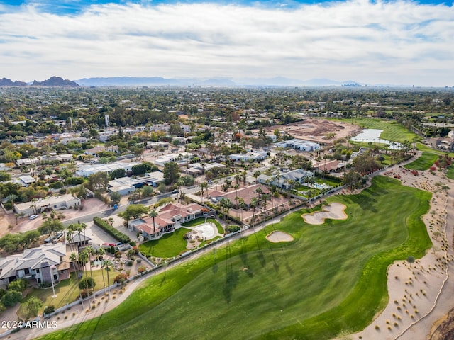 bird's eye view with a mountain view