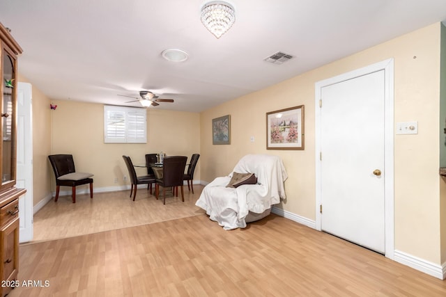 4046 E Crocus Dr, Phoenix, AZ 85032 - sitting room featuring light wood-style flooring and ceiling fan
