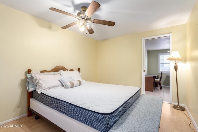 4046 E Crocus Dr, Phoenix, AZ 85032 - bedroom featuring light wood-style flooring and a ceiling fan