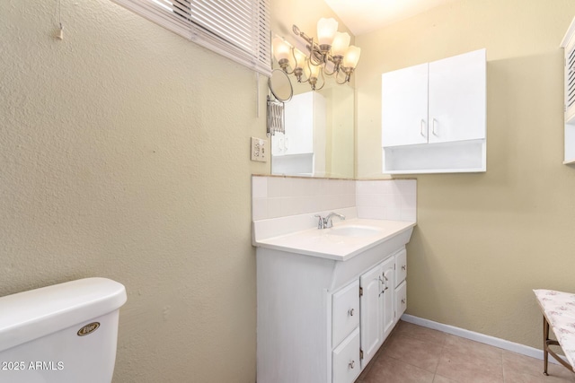 4046 E Crocus Dr, Phoenix, AZ 85032 - bathroom with vanity, tasteful backsplash, and tile patterned floors
