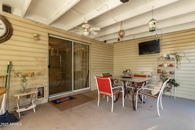 4046 E Crocus Dr, Phoenix, AZ 85032 - view of patio featuring a ceiling fan and outdoor dining area