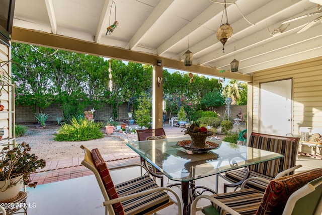 4046 E Crocus Dr, Phoenix, AZ 85032 - fenced backyard with outdoor dining space and a patio area