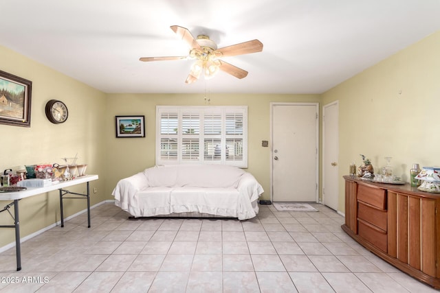 4046 E Crocus Dr, Phoenix, AZ 85032 - living room with a ceiling fan and light tile patterned flooring