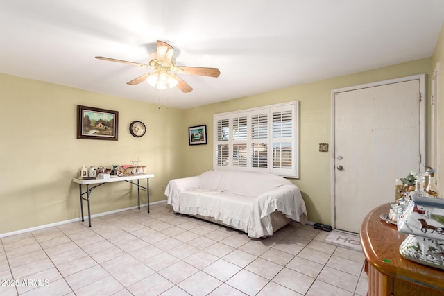 4046 E Crocus Dr, Phoenix, AZ 85032 - bedroom with light tile patterned flooring and a ceiling fan