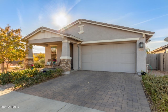 view of front of home featuring a garage