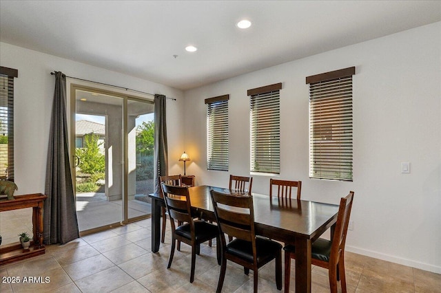 view of tiled dining room