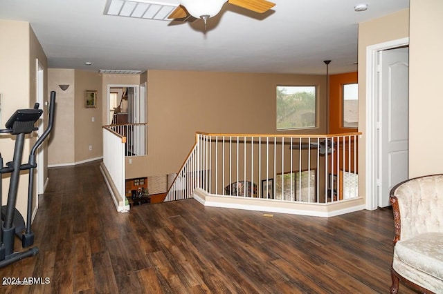 hall featuring dark hardwood / wood-style flooring