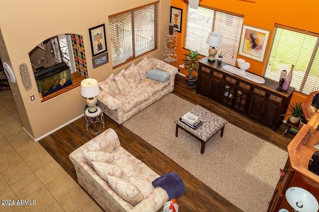 living room featuring hardwood / wood-style floors