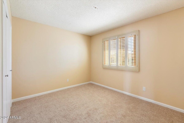 spare room featuring a textured ceiling and carpet flooring