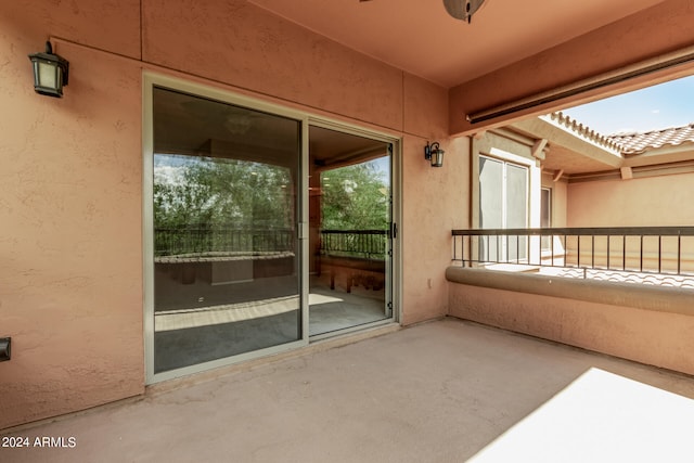 balcony featuring a patio area