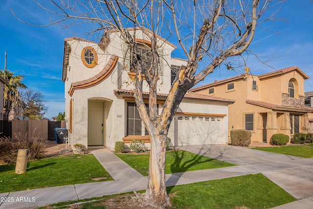 mediterranean / spanish-style home with a front lawn