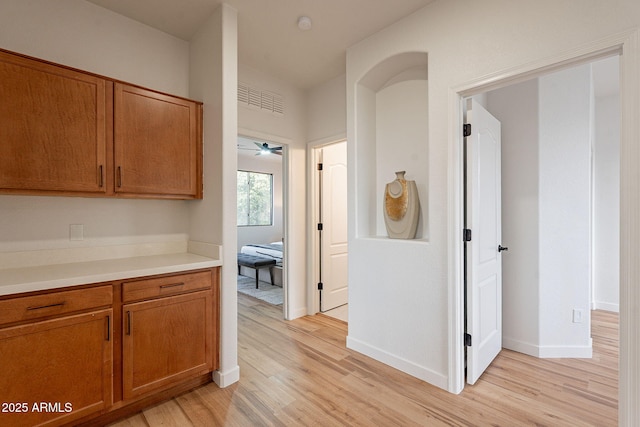 kitchen featuring light hardwood / wood-style floors