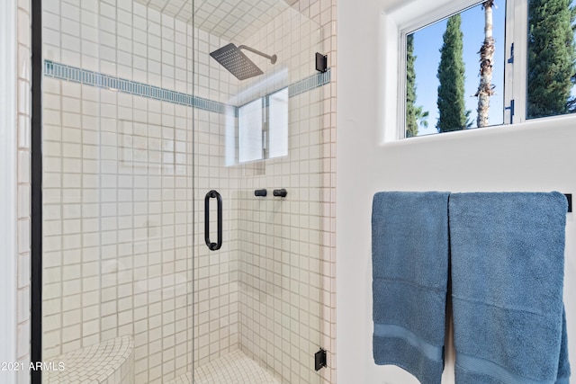 bathroom with an enclosed shower