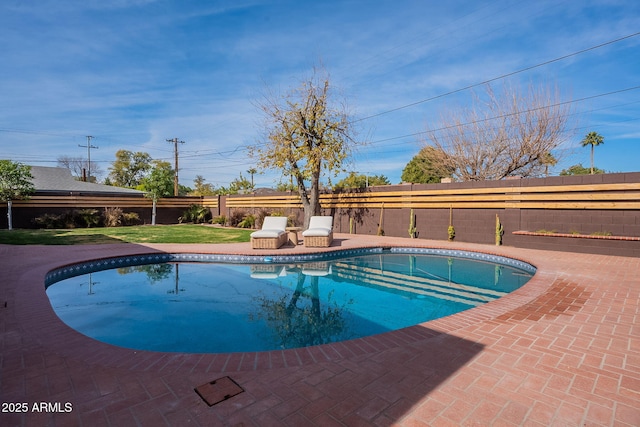 view of pool featuring a patio