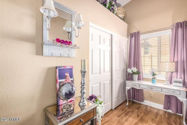 doorway to outside with hardwood / wood-style floors