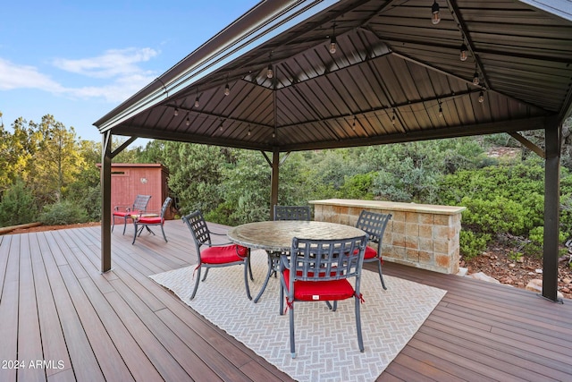 deck with a gazebo