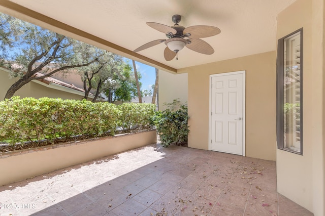 4200 N Miller Rd Unit 112, Scottsdale, AZ 85251 - view of patio featuring ceiling fan
