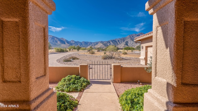 exterior space with a mountain view