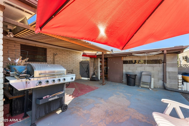 view of patio featuring area for grilling