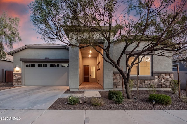 view of front of house featuring a garage