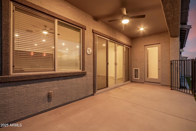 view of patio / terrace with ceiling fan