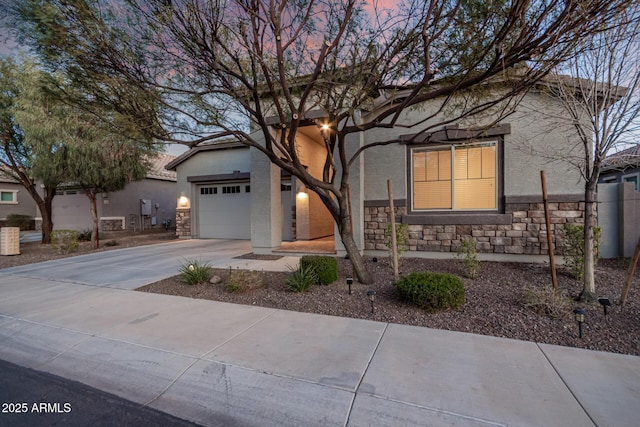 view of front of property featuring a garage