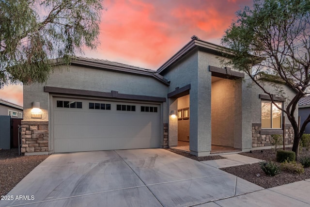 view of front facade with a garage