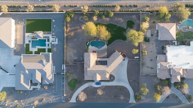 drone / aerial view with a residential view