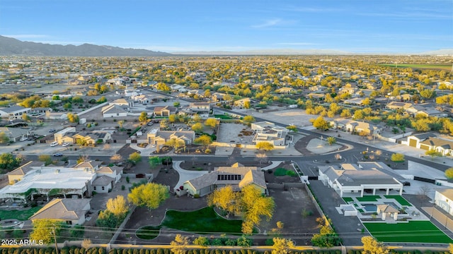 bird's eye view featuring a mountain view and a residential view