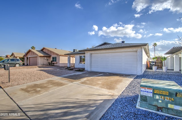 ranch-style home featuring a garage