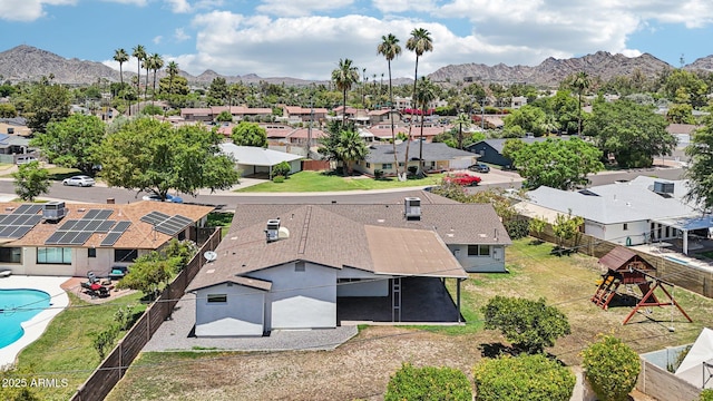 615 E Winter Dr, Phoenix, AZ 85020 - aerial view of residential area with mountains and a pool area